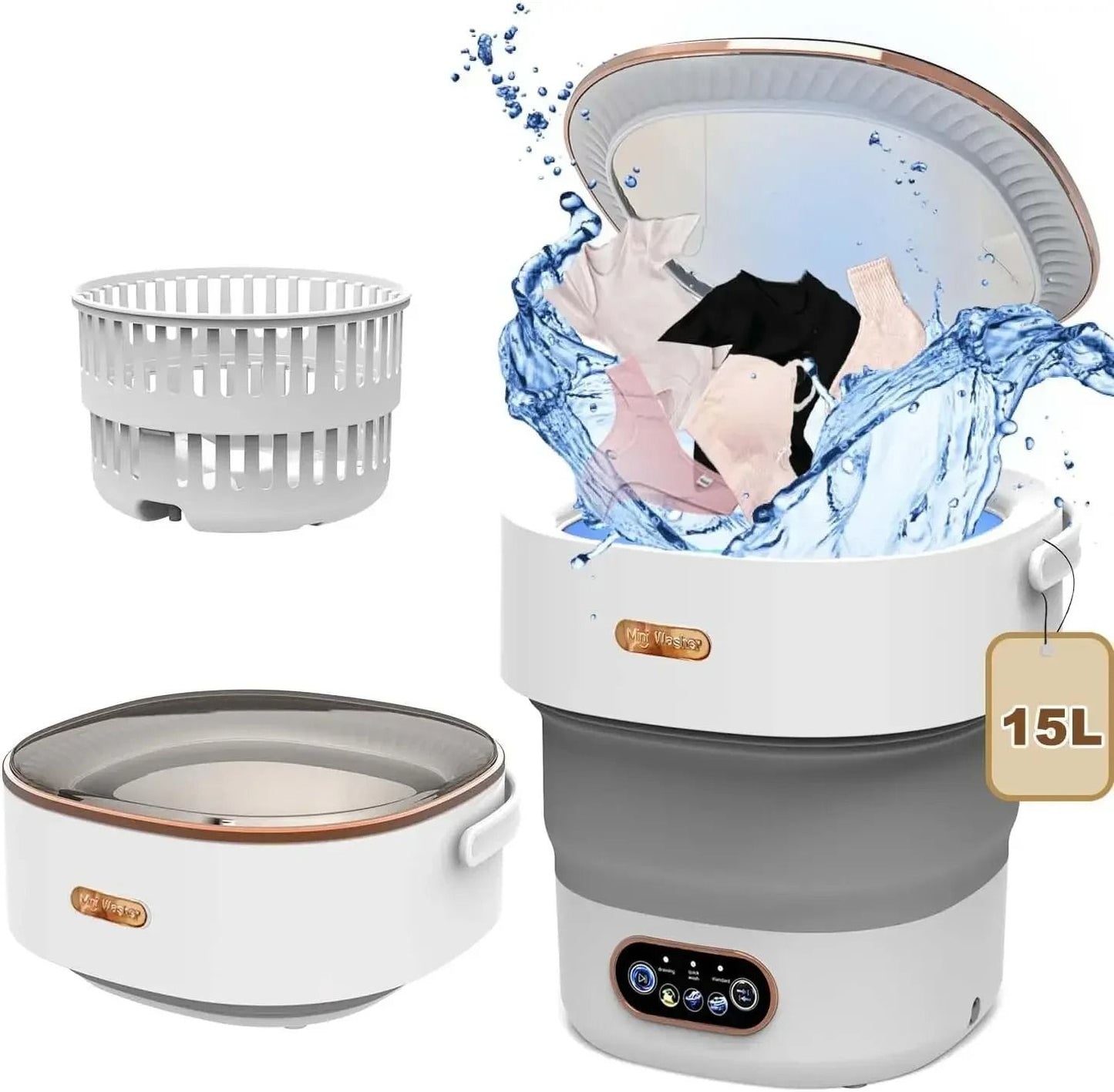 Collapsible 15L Portable Washer With Spin Dryer 5