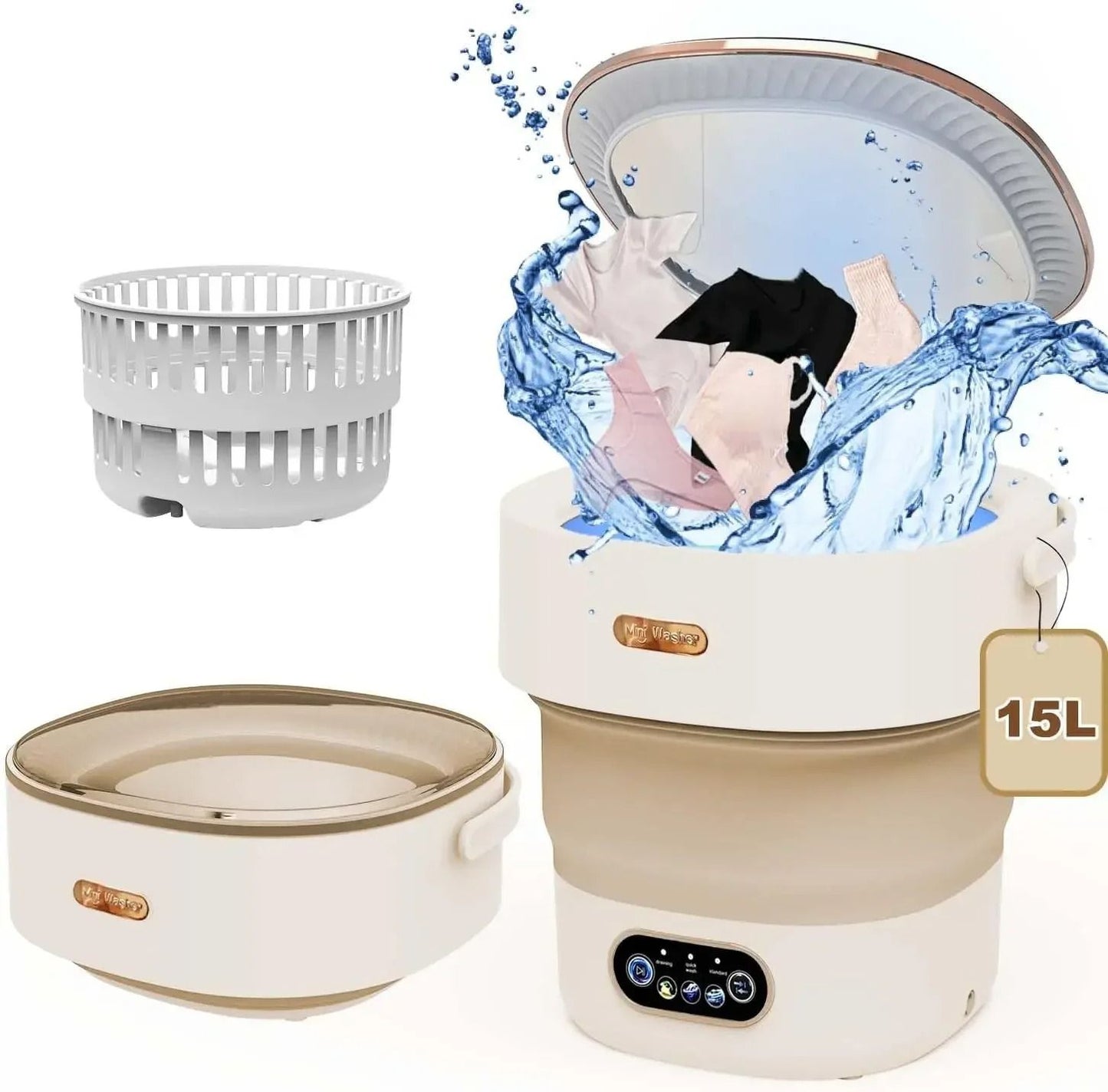 Collapsible 15L Portable Washer With Spin Dryer 6