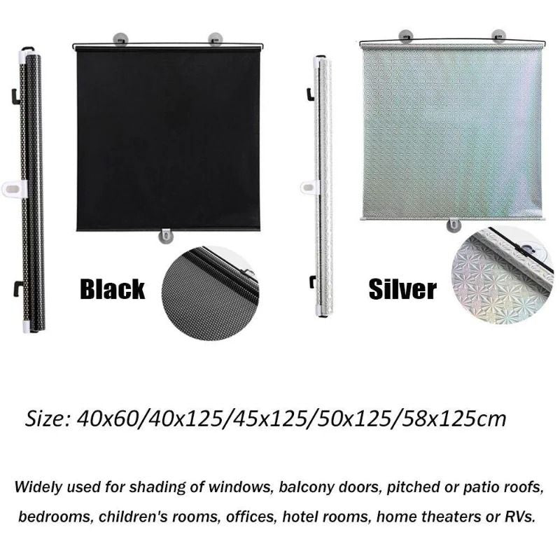 Universal Suction Cup Blackout Roller Blinds For Windows And Cars 5