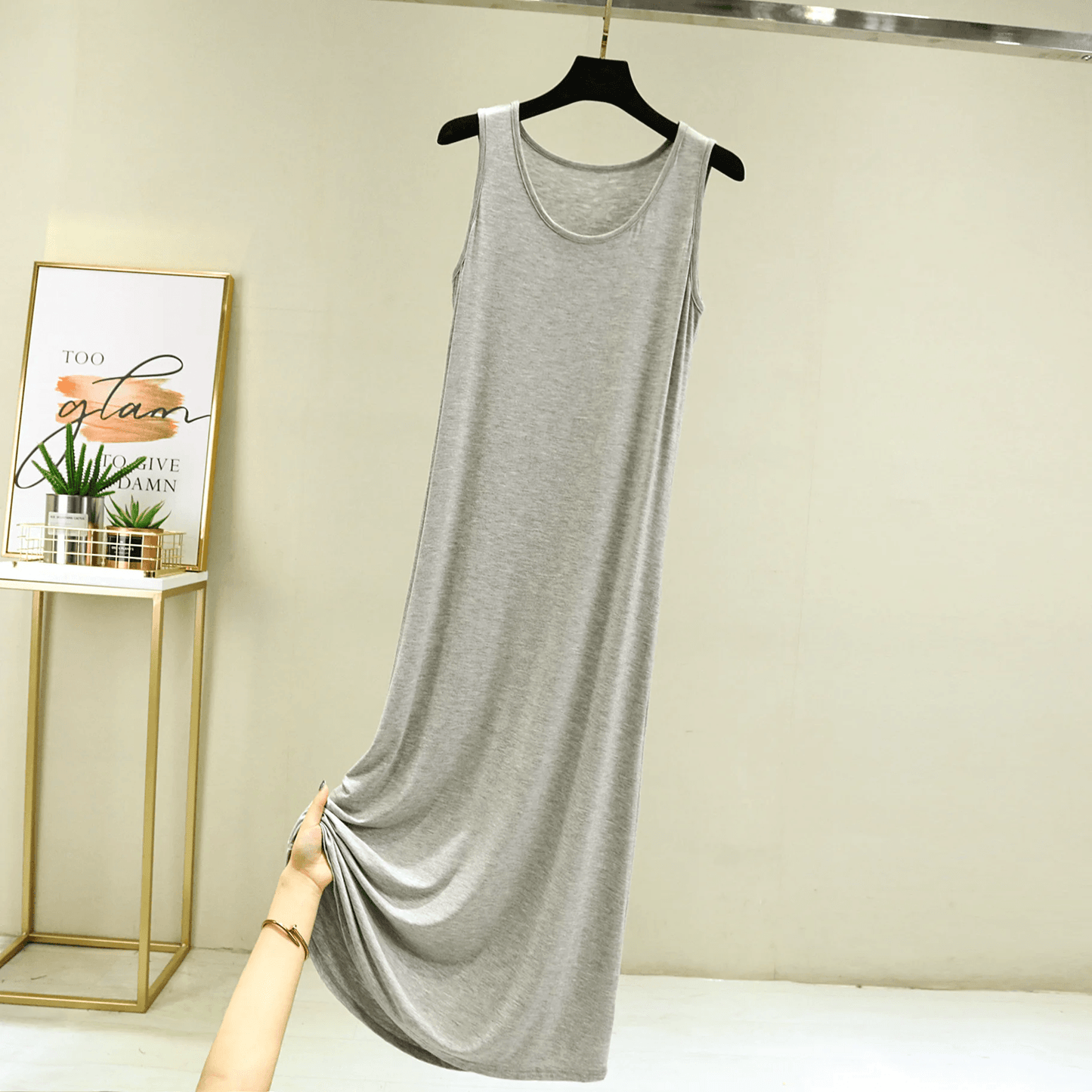 Casual Modal Night Dress For Women Sleeveless Comfortable Sleepwear 1
