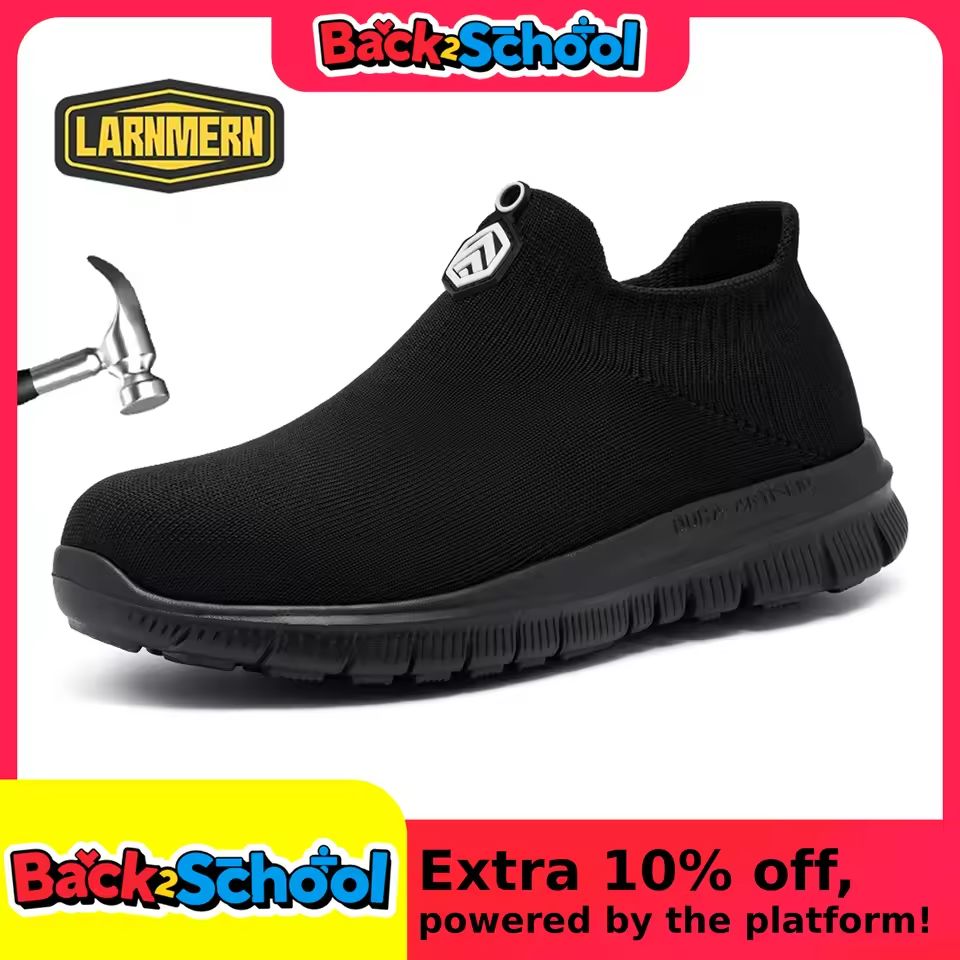 Lightweight Steel Toe Work Shoes Slip On Safety Sneakers for Men and Women