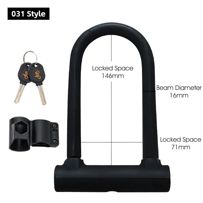 West Biking Heavy Duty U Lock With Cable And Bracket 8