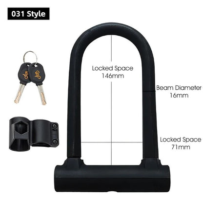 West Biking Heavy Duty U Lock With Cable And Bracket 8