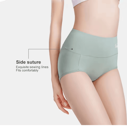 5 Pack Womens Cotton High Waisted Underwear Tummy Control Breathable Comfort