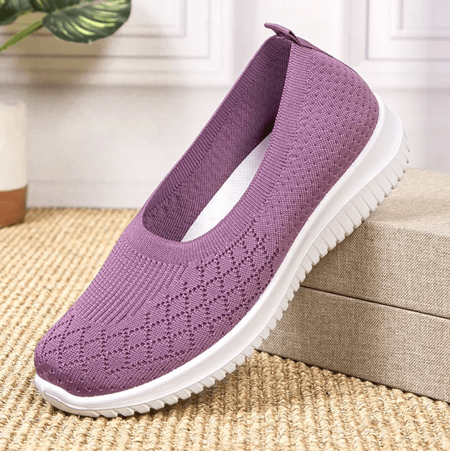 Womens Flat Soled Cloth Shoes Breathable Slip On Comfort Loafers 7