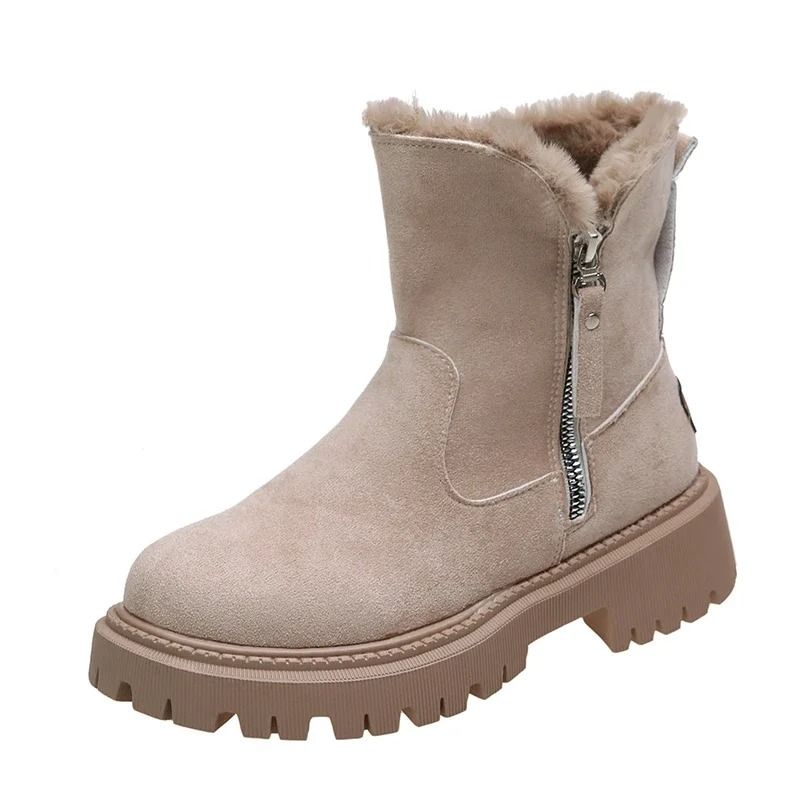 Thick Plush Faux Suede Snow Boots For Women 6