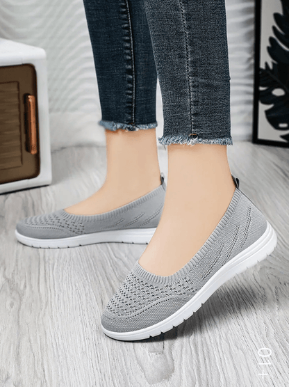 Womens Slip On Mesh Casual Shoes Lightweight Non Slip Walking Flats