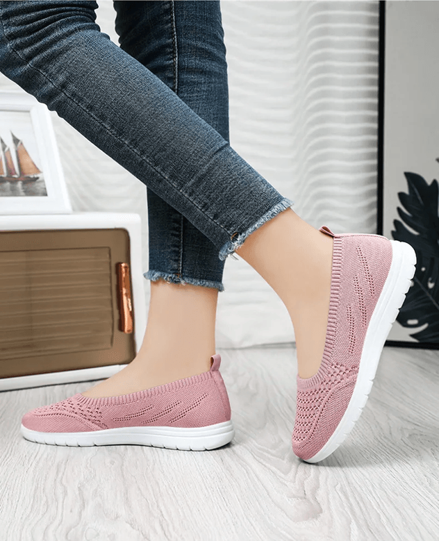 Womens Slip On Mesh Casual Shoes Lightweight Non Slip Walking Flats 2