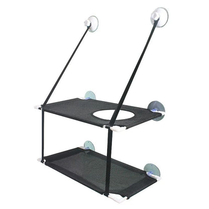 Double Decker Cat Window Hammock Bed With Sunbathing Tunnel 8