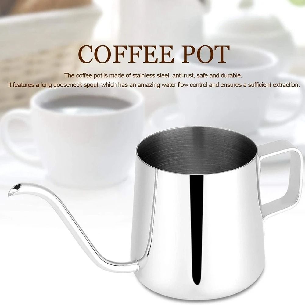 Stainless Steel Gooseneck Pour Over Coffee Pot With Narrow Spout 4