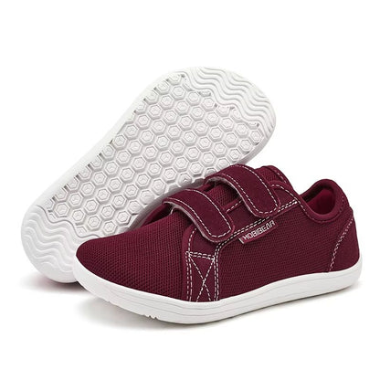 HOBIBEAR Kids Barefoot Shoes – Wide Toe Minimalist Sneakers with Breathable Mesh & Hook-and-Loop Strap