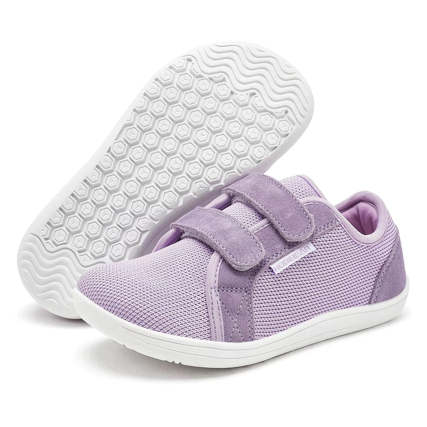 HOBIBEAR Kids Barefoot Shoes  Wide Toe Minimalist Sneakers With Breathable Mesh  HookandLoop Strap 6