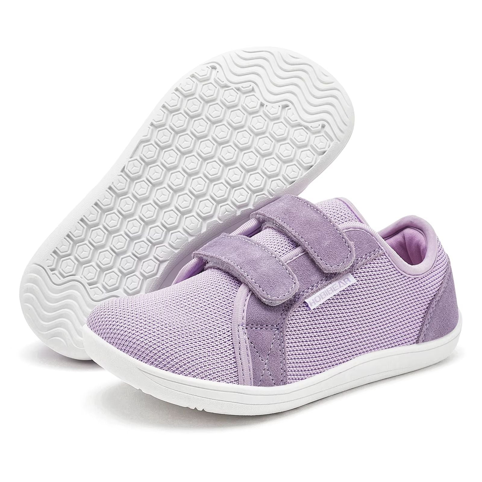 HOBIBEAR Kids Barefoot Shoes  Wide Toe Minimalist Sneakers With Breathable Mesh  HookandLoop Strap 6
