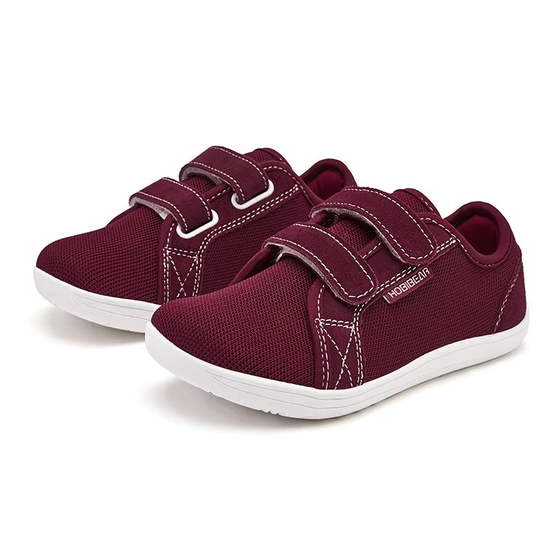 HOBIBEAR Kids Barefoot Shoes  Wide Toe Minimalist Sneakers With Breathable Mesh  HookandLoop Strap 8