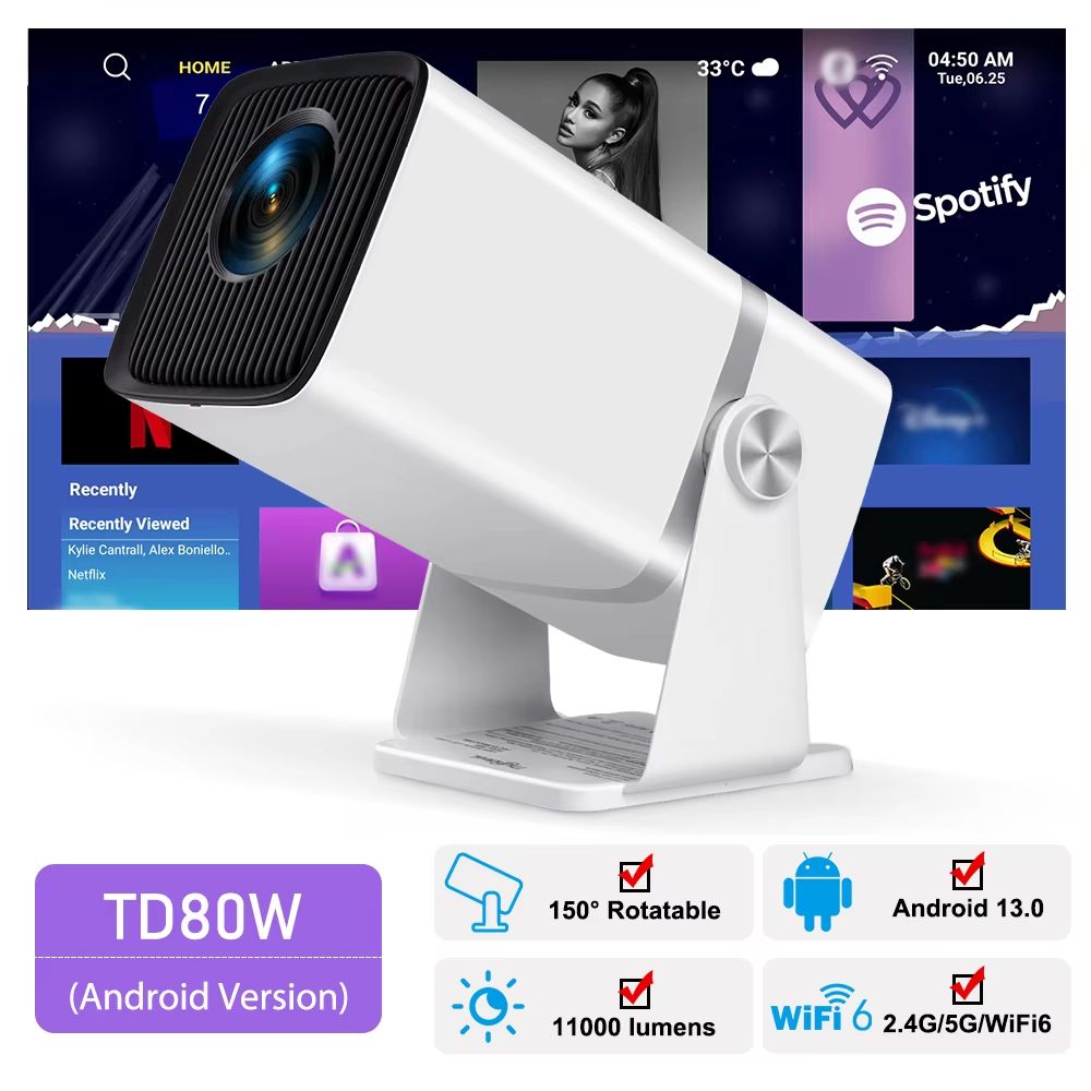 ThundeaL TD80W 4K Full HD Projector  Android WiFi Portable Home Theater With 3D Support For Movies  6