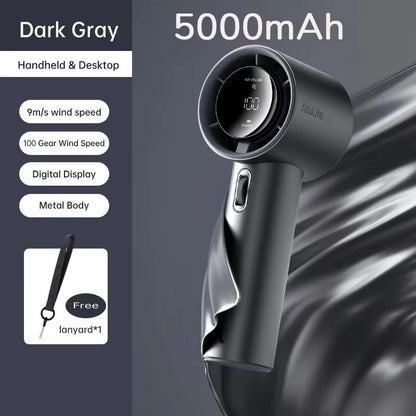 JISULIFE Mini Portable Fan  Rechargeable Handheld Fan With 100 Speeds 5000mAh Battery  LED Display 11