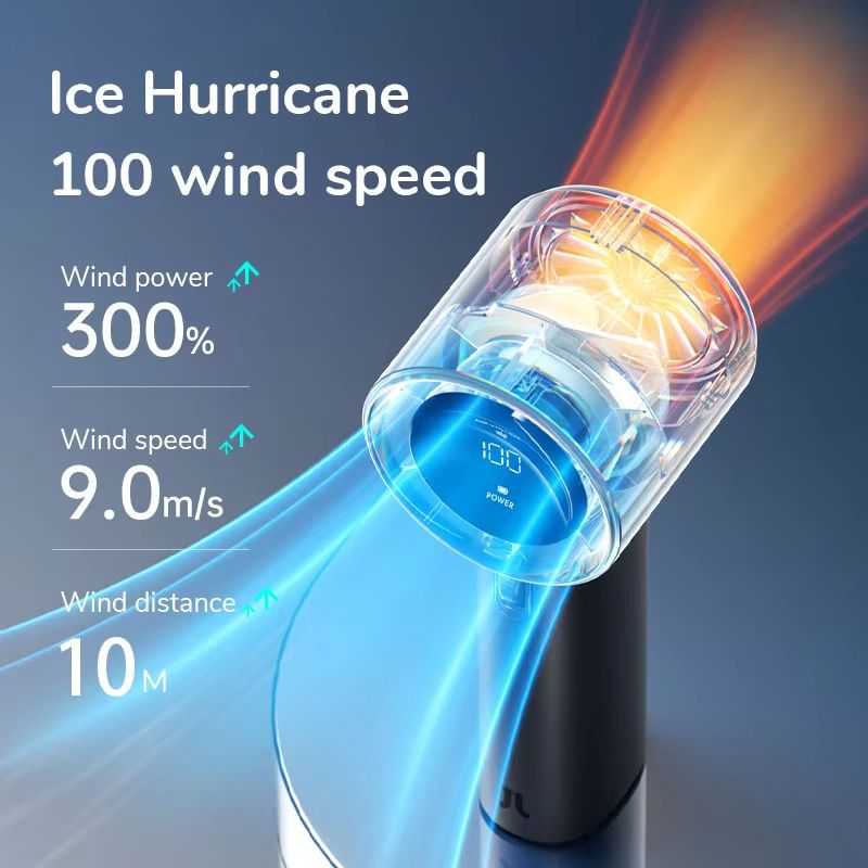 JISULIFE Mini Portable Fan  Rechargeable Handheld Fan With 100 Speeds 5000mAh Battery  LED Display 1