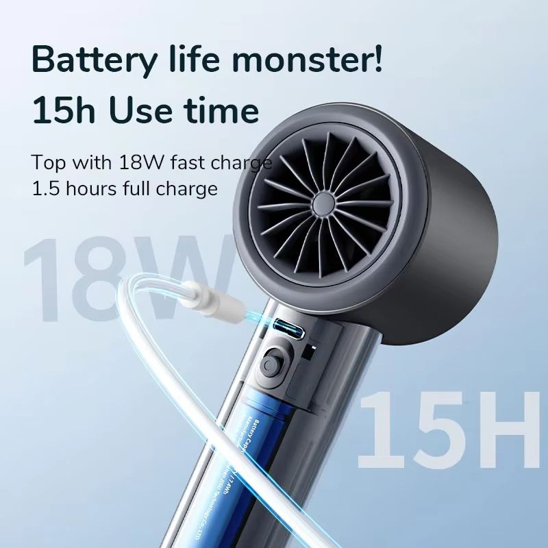 JISULIFE Mini Portable Fan  Rechargeable Handheld Fan With 100 Speeds 5000mAh Battery  LED Display 3
