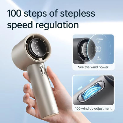 JISULIFE Mini Portable Fan  Rechargeable Handheld Fan With 100 Speeds 5000mAh Battery  LED Display 4