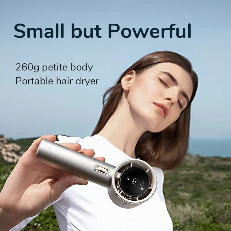 JISULIFE Mini Portable Fan  Rechargeable Handheld Fan With 100 Speeds 5000mAh Battery  LED Display 5