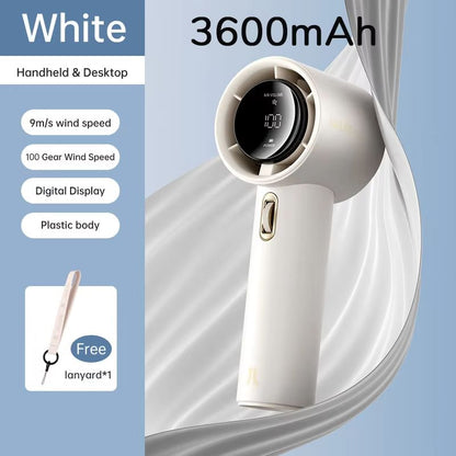 JISULIFE Mini Portable Fan  Rechargeable Handheld Fan With 100 Speeds 5000mAh Battery  LED Display 8