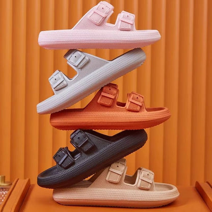 Women's Platform Cloud Slides with Buckle – Soft EVA Non-Slip Sandals for Summer, Beach & Home Comfort