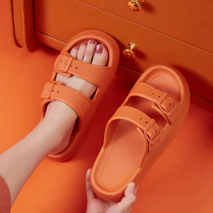 Womens Platform Cloud Slides With Buckle  Soft EVA NonSlip Sandals For Summer Beach  Home Comfort 4