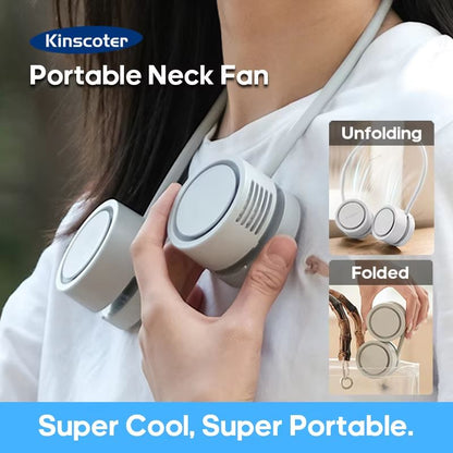 Portable Foldable Neck Fan – Rechargeable 1600mAh USB Personal Cooling Fan for Sports, Travel & Outdoor Comfort