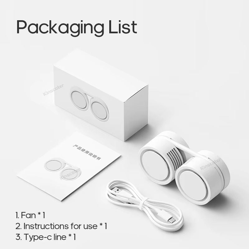Portable Foldable Neck Fan  Rechargeable 1600mAh USB Personal Cooling Fan For Sports Travel  Outdoo 5