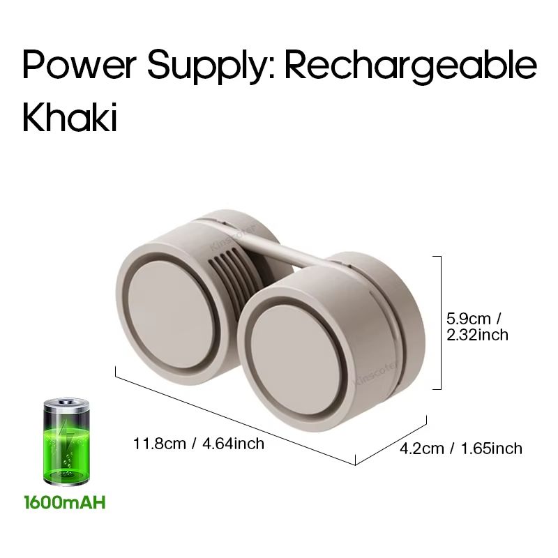 Portable Foldable Neck Fan  Rechargeable 1600mAh USB Personal Cooling Fan For Sports Travel  Outdoo 8