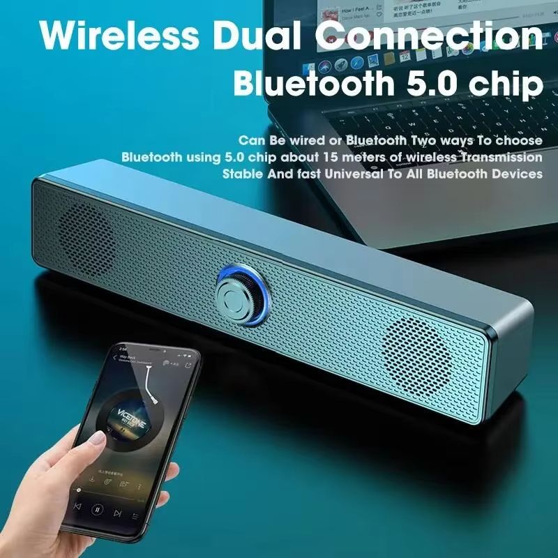 PC Bluetooth Soundbar Speaker  USB Powered Wireless  Wired Audio System For TV Laptop Gaming  Home  1