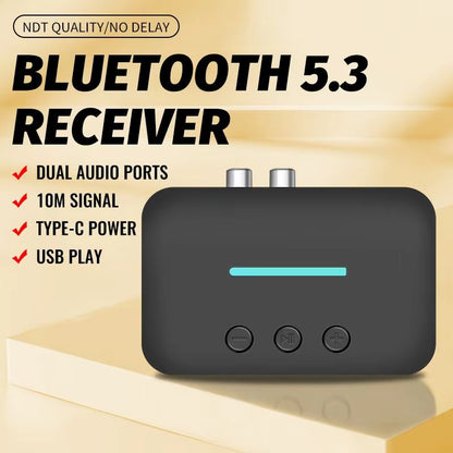 USB Bluetooth 53 Audio Receiver Adapter  Wireless AUX RCA Stereo Receiver With UDisk Playback For D 2