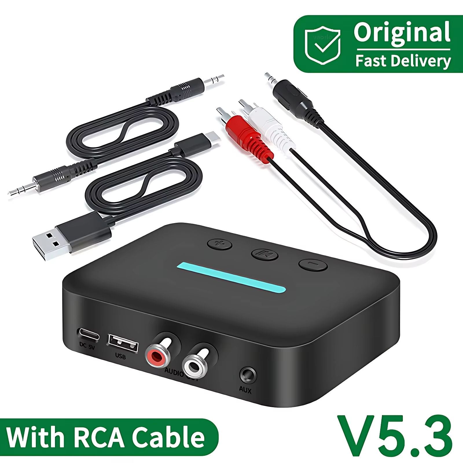 USB Bluetooth 53 Audio Receiver Adapter  Wireless AUX RCA Stereo Receiver With UDisk Playback For D 6