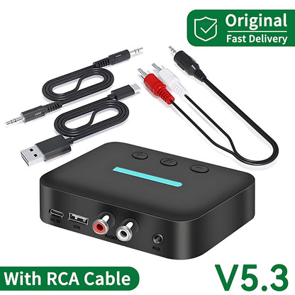 USB Bluetooth 53 Audio Receiver Adapter  Wireless AUX RCA Stereo Receiver With UDisk Playback For D 6