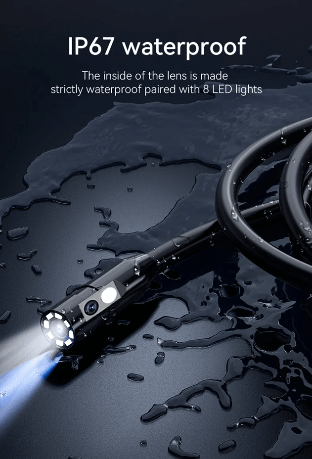 KERUI Industrial Endoscope Camera Dual Lens HD 1080P Waterproof Inspection Borescope With LED 4