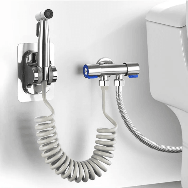 Stainless Steel Handheld Bidet Sprayer Set for Toilet with Self Cleaning Nozzle