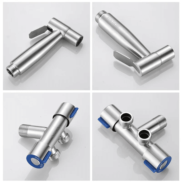 Stainless Steel Handheld Bidet Sprayer Set For Toilet With Self Cleaning Nozzle 2