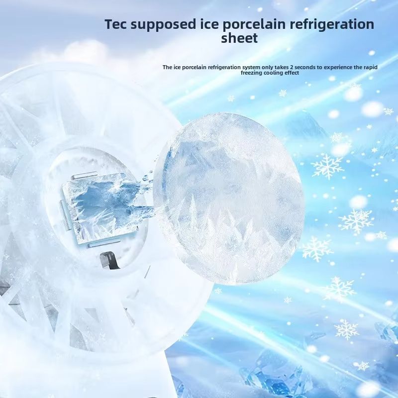 Ice Compress Portable Mini Fan  USB Rechargeable Handheld Cooling Fan With LED Display For Travel C 1