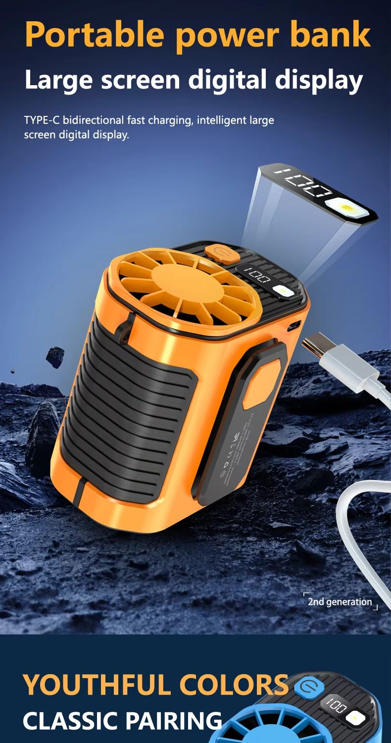 WaistMounted Cooling Fan  Portable Rechargeable Fan For Outdoor Work HighTemperature Jobs  Welding  5