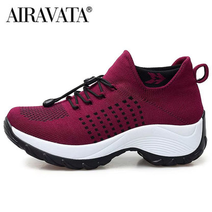 Women's Breathable Walking Sneakers – Lightweight Fly Weave Casual Shoes, Non-Slip Sole, Sizes 35–45