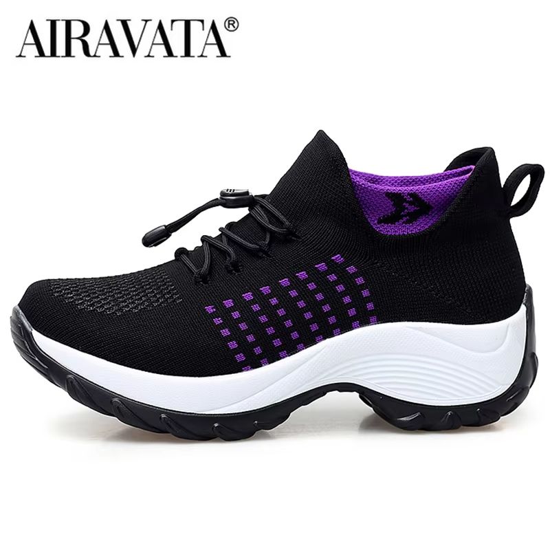 Womens Breathable Walking Sneakers  Lightweight Fly Weave Casual Shoes NonSlip Sole Sizes 3545 1