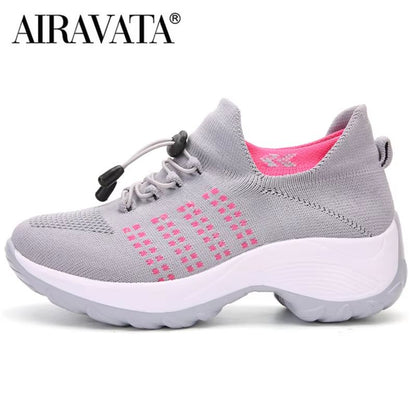 Womens Breathable Walking Sneakers  Lightweight Fly Weave Casual Shoes NonSlip Sole Sizes 3545 2