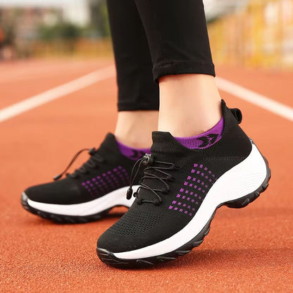 Womens Breathable Walking Sneakers  Lightweight Fly Weave Casual Shoes NonSlip Sole Sizes 3545 4