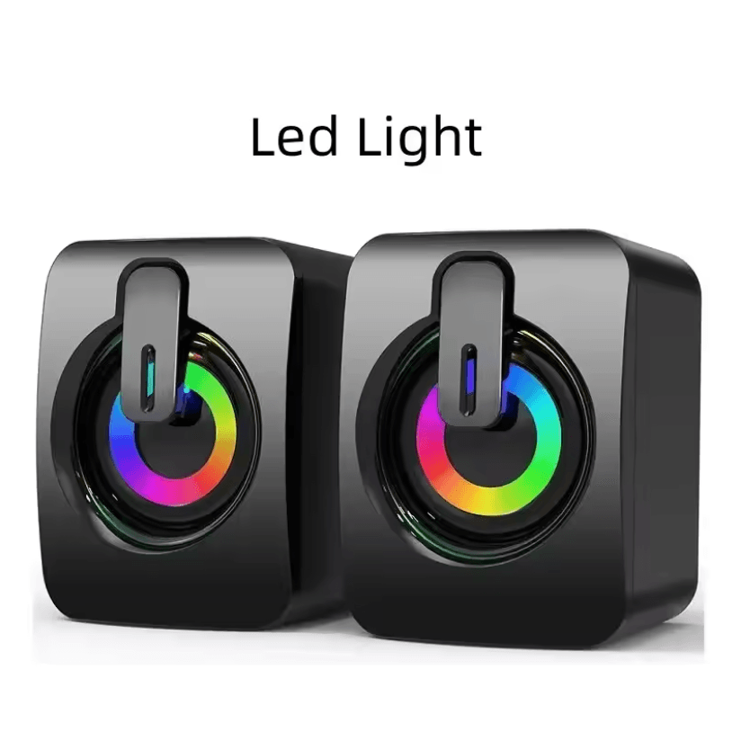 USB Computer Speakers With HIFI Stereo Sound And LED Light For Desktop 4