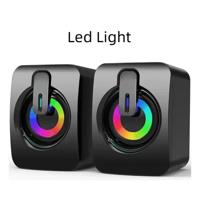 USB Computer Speakers With HIFI Stereo Sound And LED Light For Desktop 4