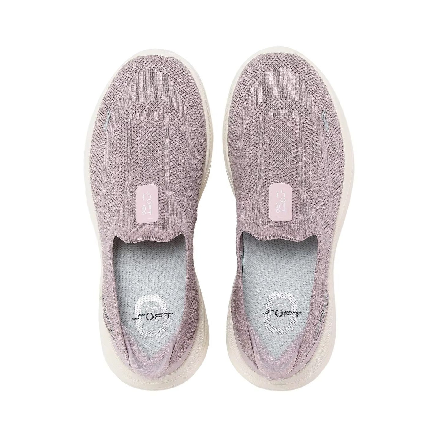 LiNing Soft Go 2 Knit Women Slip On Walking Shoes Breathable Lightweight Sneakers 5