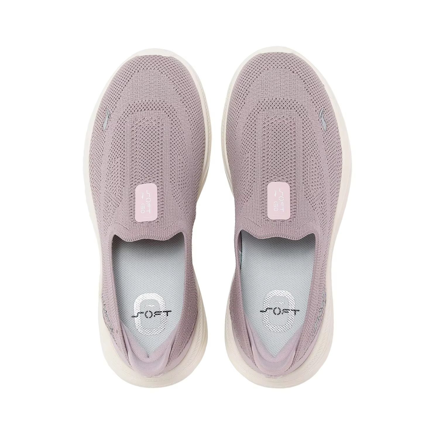 LiNing Soft Go 2 Knit Women Slip On Walking Shoes Breathable Lightweight Sneakers 5