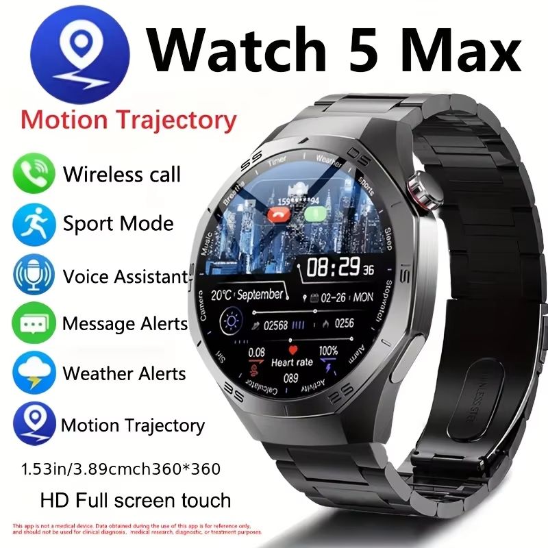 2025 Smart Watch for Android & iOS – AMOLED Screen, GPS Tracking, Heart Rate Monitor, Bluetooth Calling & Waterproof Fit