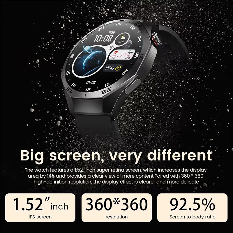 2025 Smart Watch For Android  IOS  AMOLED Screen GPS Tracking Heart Rate Monitor Bluetooth Calling  2