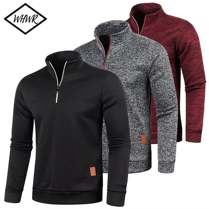 Men's Half-Zip Sweatshirt – Thicker Pullover Hoodie with Turtleneck Design for Spring & Autumn Outdoor Wear